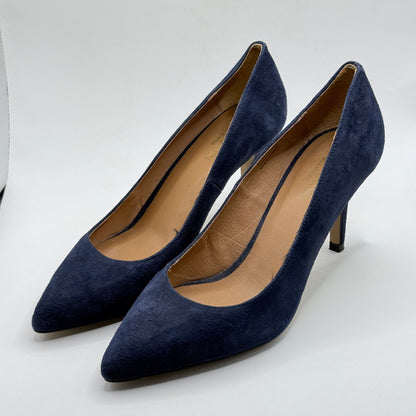 Mi Piaci Navy Blue Suede Pointed Toe Stiletto Heels – Size 40