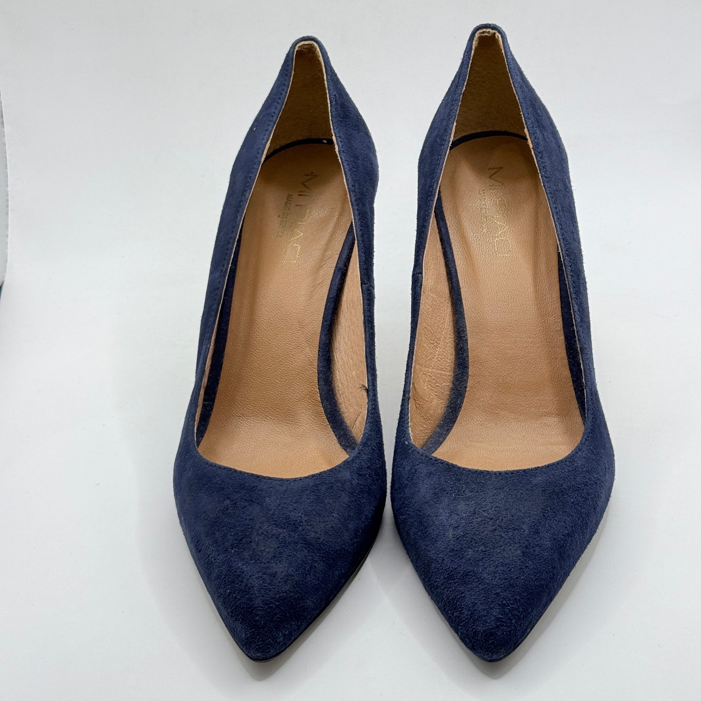 Mi Piaci Navy Blue Suede Pointed Toe Stiletto Heels – Size 40