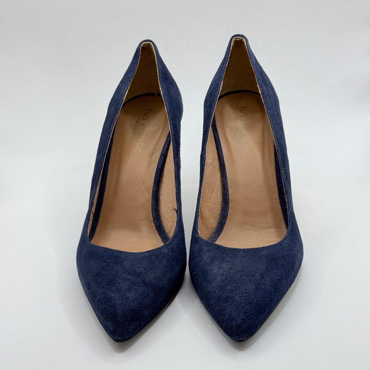 Mi Piaci Navy Blue Suede Pointed Toe Stiletto Heels – Size 40