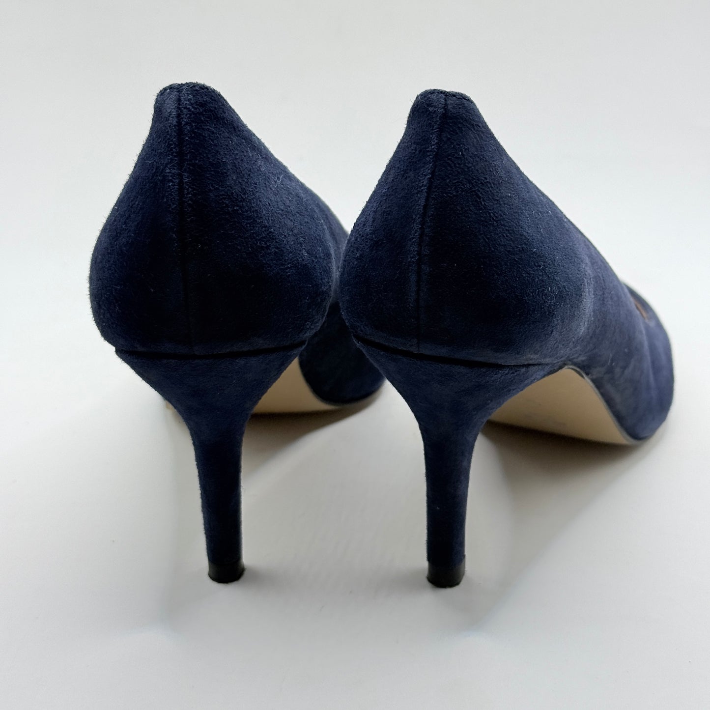 Mi Piaci Navy Blue Suede Pointed Toe Stiletto Heels – Size 40