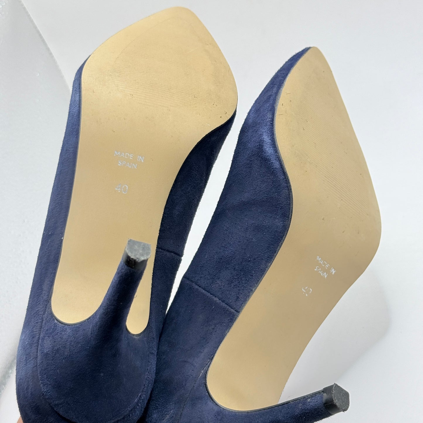 Mi Piaci Navy Blue Suede Pointed Toe Stiletto Heels – Size 40
