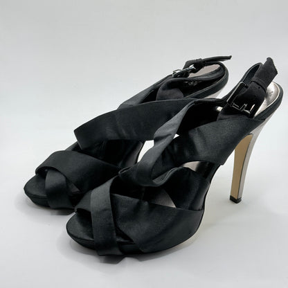 La Strada Black Satin Cross-Strap Heels – Size 39