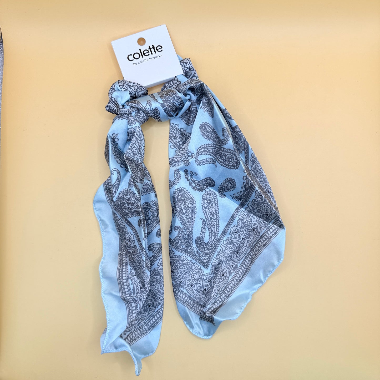 Colette Paisley Print Hair Scarf Scrunchie Blue One Size