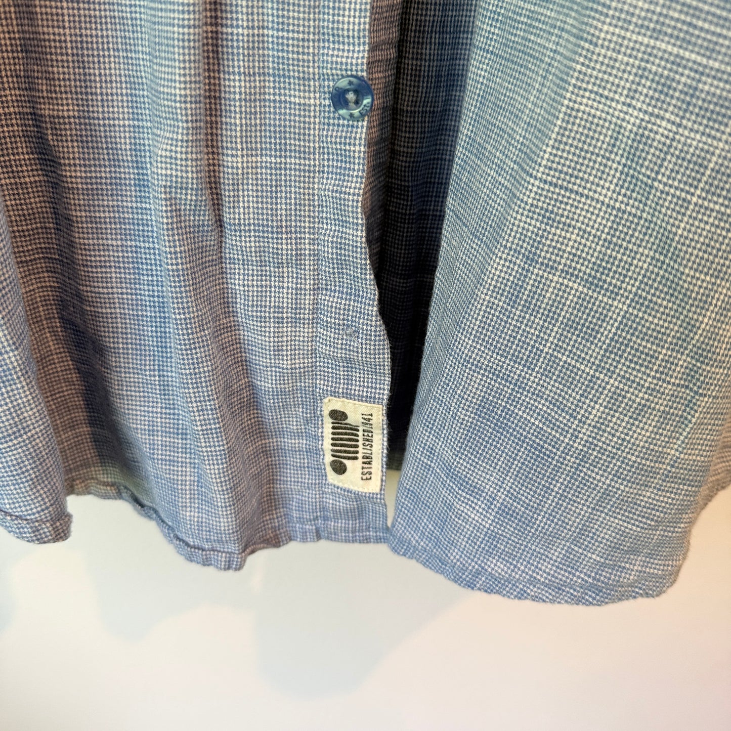 Jeep Spirit Short Sleeve Button-Up Shirt Light Blue – Size XL