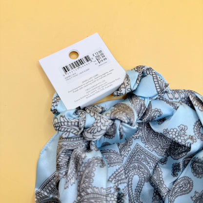 Colette Paisley Print Hair Scarf Scrunchie Blue One Size