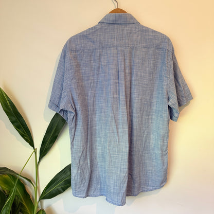 Jeep Spirit Short Sleeve Button-Up Shirt Light Blue – Size XL