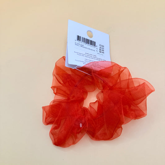 Colette Red Organza Scrunchie Sheer Hair Tie One Size