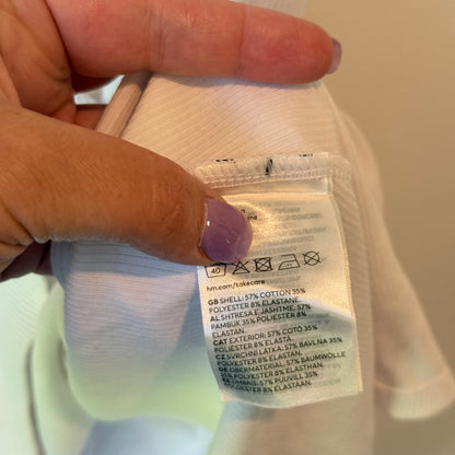 H&M Divided Ribbed Fit & Flare Dress White – Size L