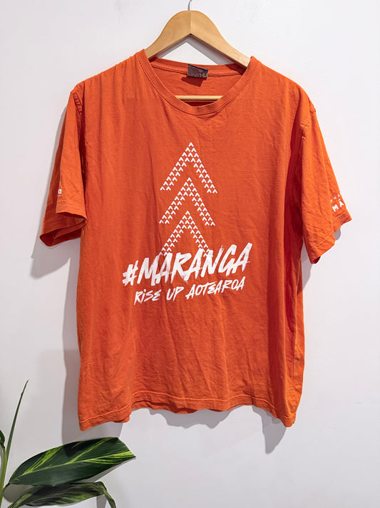 #Maranga Size L Orange Graphic T-Shirt
