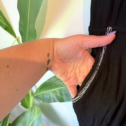 Jeanswest Embroidered Strappy Jumpsuit Black – Size M