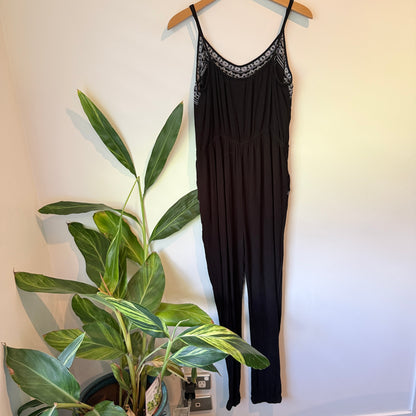 Jeanswest Embroidered Strappy Jumpsuit Black – Size M