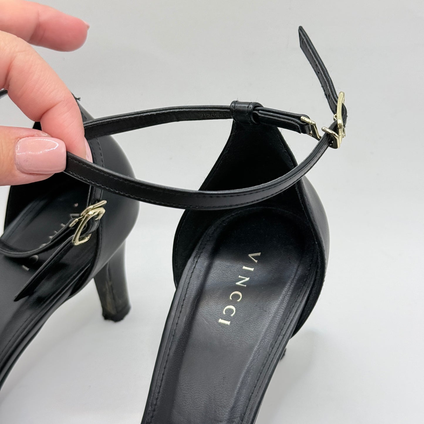 VINCCI Black Clear Strap Heels – Size 9