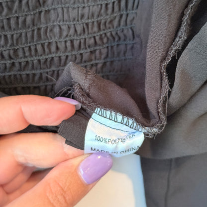 ThatsSoFetch Tie-Front Crop Top – Black – Size 8