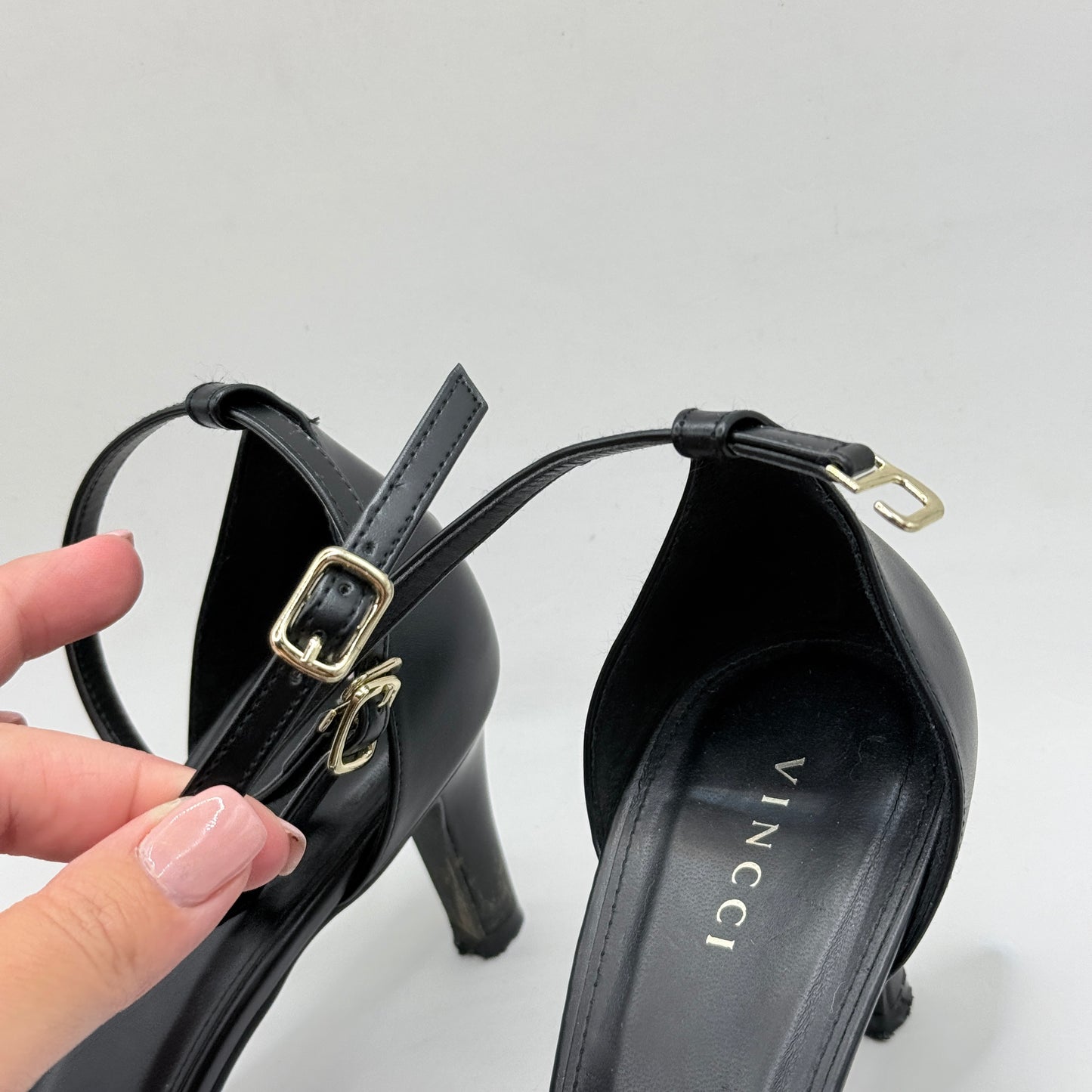 VINCCI Black Clear Strap Heels – Size 9