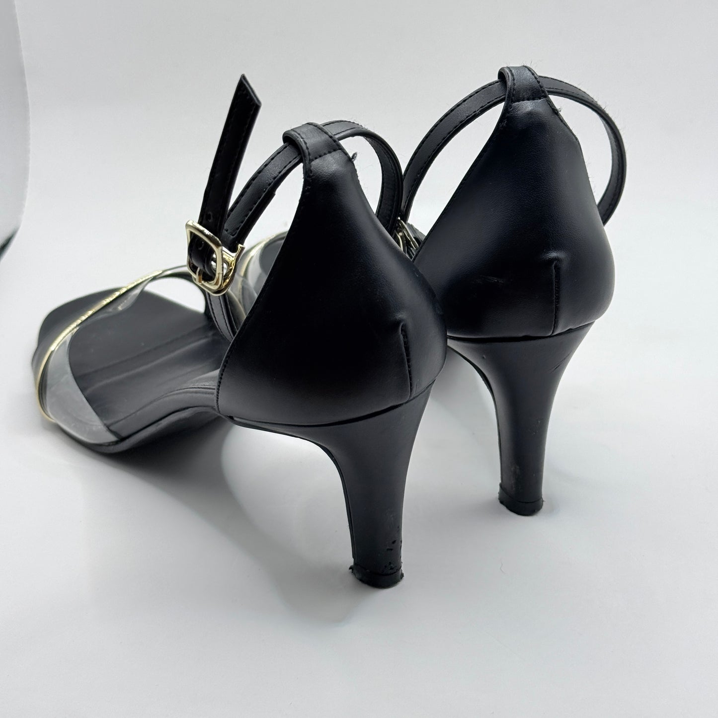 VINCCI Black Clear Strap Heels – Size 9