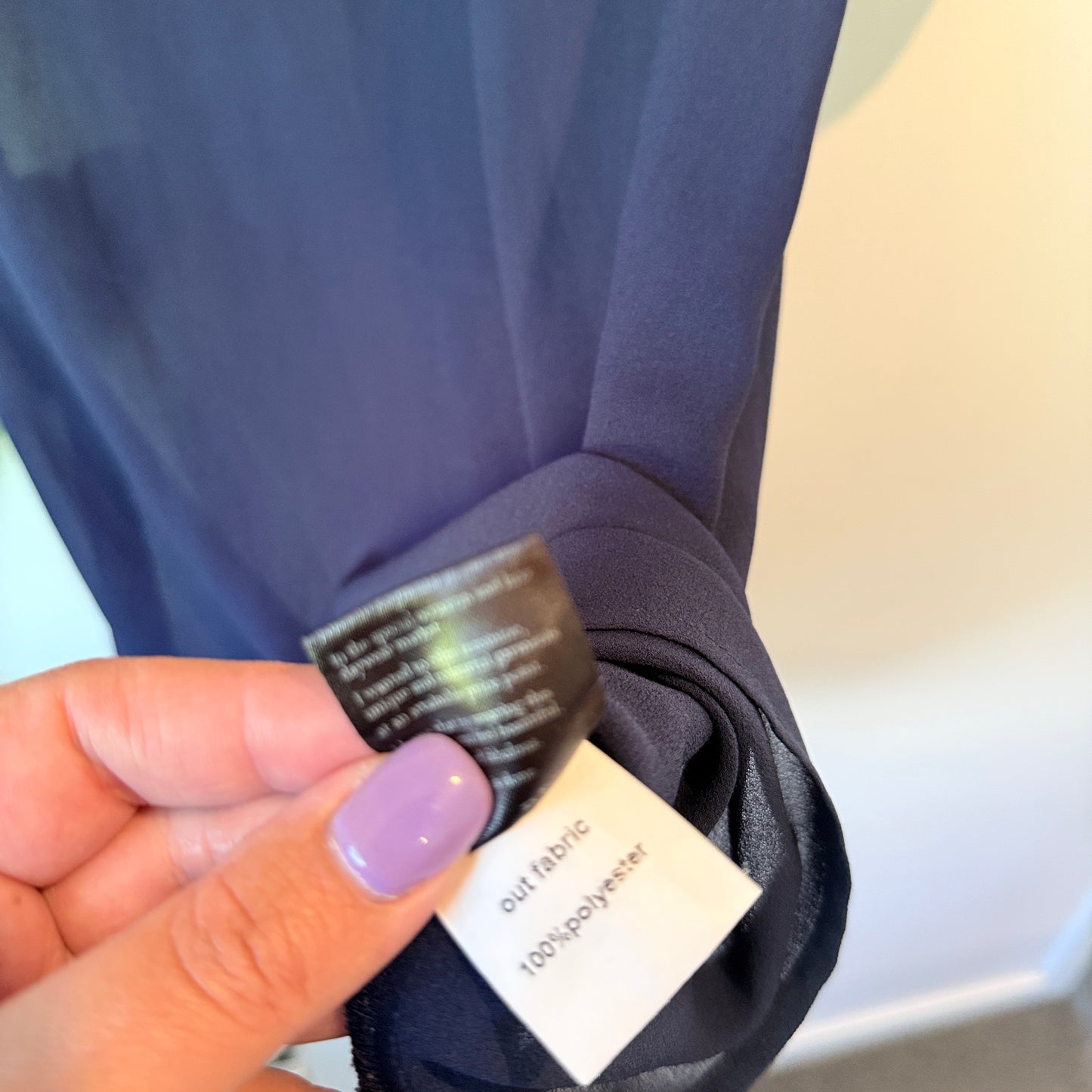 Augustine International Lace Chiffon Dress – Navy Blue – Size M