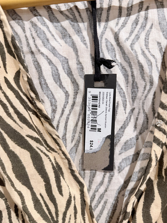 Cotton On Zebra Print Twist Front Top Neutral Size M