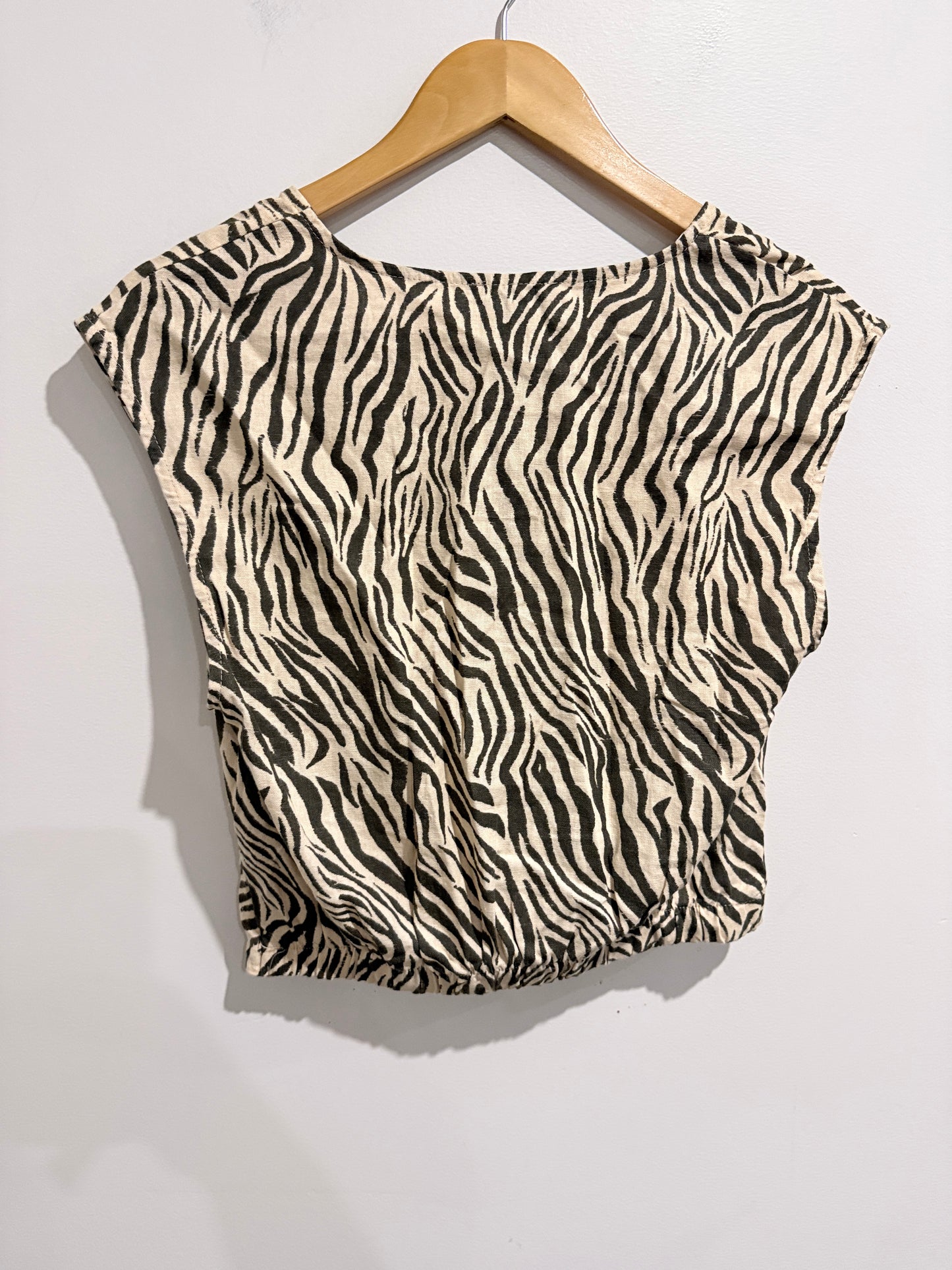 Cotton On Zebra Print Twist Front Top Neutral Size M