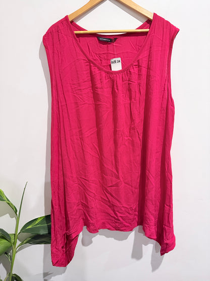 Kate Madison Sleeveless Drape Top Rouge Pink Size 24