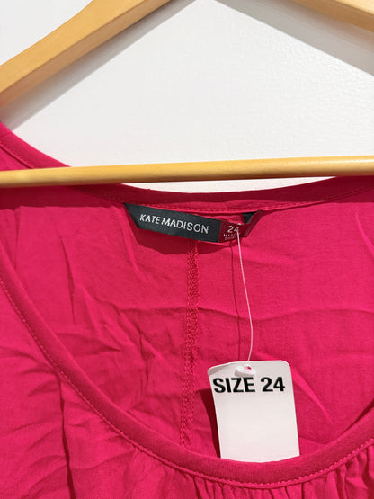 Kate Madison Sleeveless Drape Top Rouge Pink Size 24