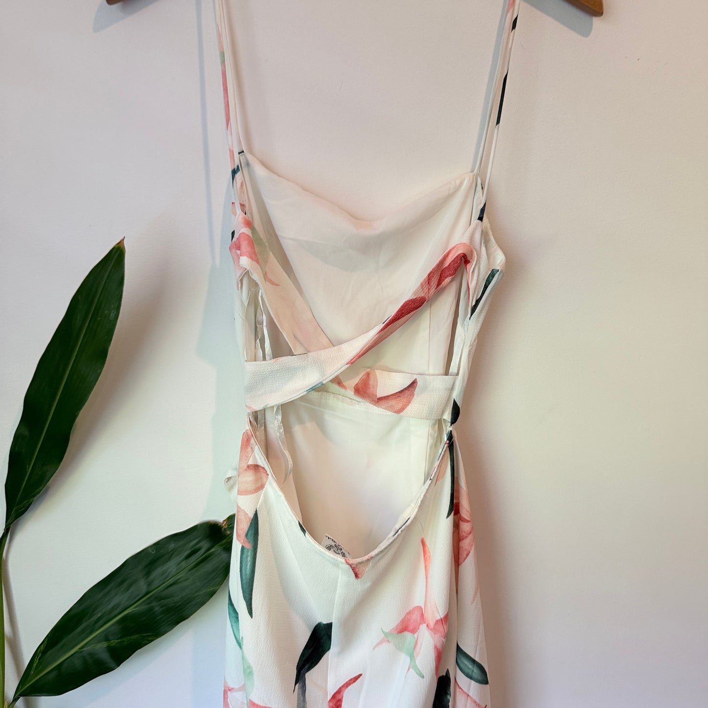 Angel Biba Floral Wrap Mini Dress – White – Size 8