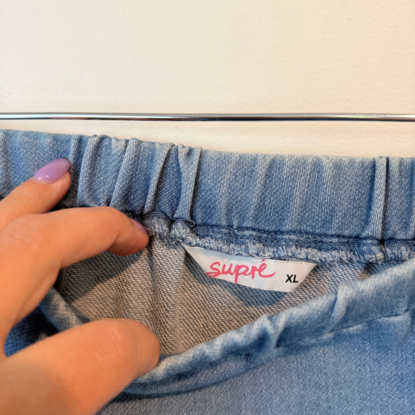 Supre Asymmetric Ruffle Skirt Denim Look - XL