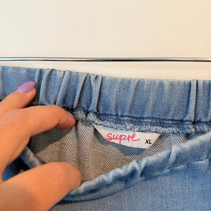 Supre Asymmetric Ruffle Skirt Denim Look - XL