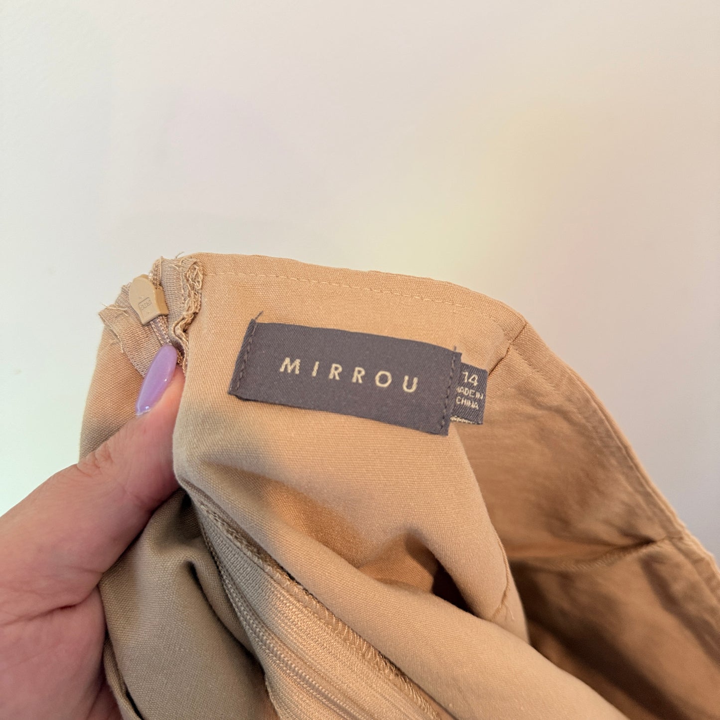 Mirrou Mini Skort Beige - Size 14