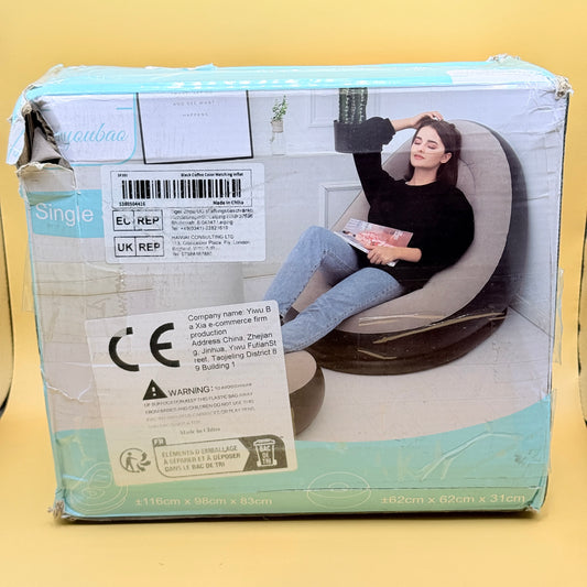 Inflatable Lounge Chair with Footstool Single Size