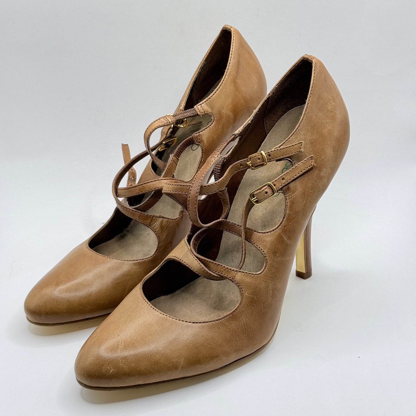 River Island Multi-Strap Leather Stiletto Heels - Size 7