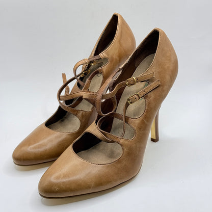 River Island Multi-Strap Leather Stiletto Heels - Size 7