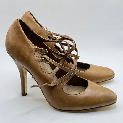 River Island Multi-Strap Leather Stiletto Heels - Size 7