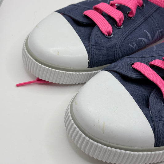 Lotto Canvas Floral Sneakers with Pink Laces - Size 42