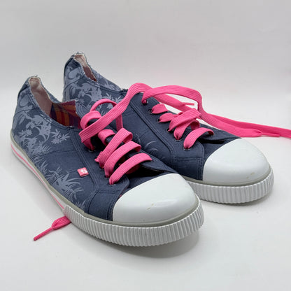 Lotto Canvas Floral Sneakers with Pink Laces - Size 42