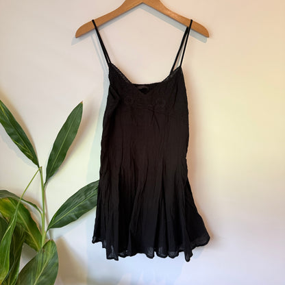 Zara Lace Trim Mini Dress – Black – Size S