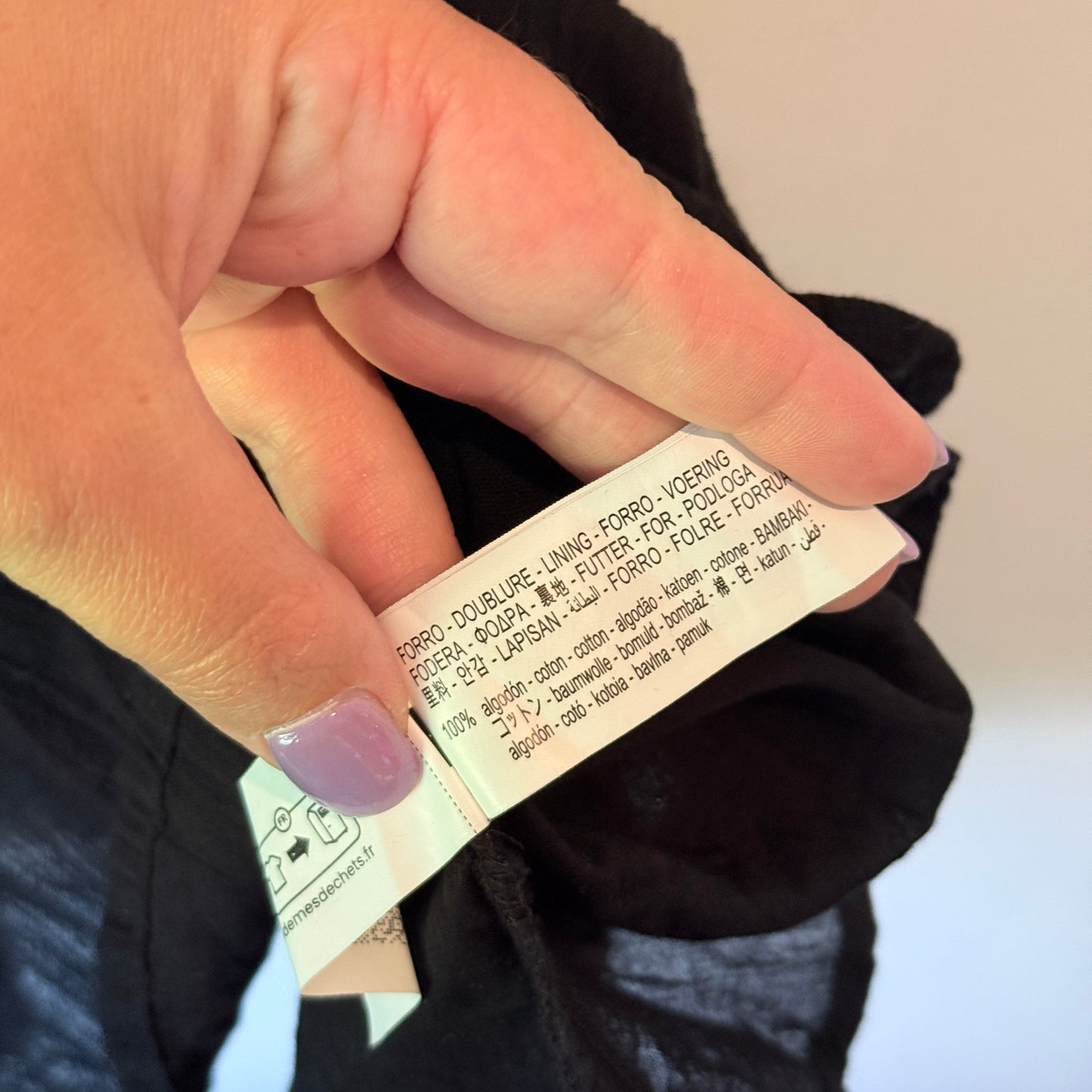 Zara Lace Trim Mini Dress – Black – Size S