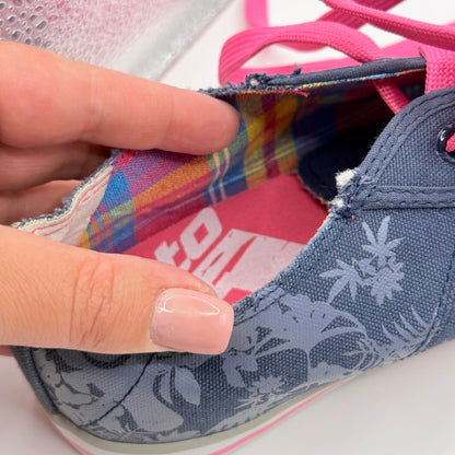 Lotto Canvas Floral Sneakers with Pink Laces - Size 42