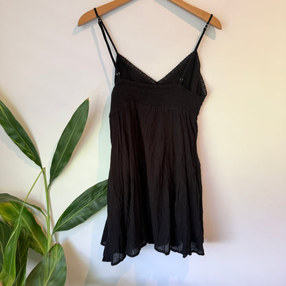 Zara Lace Trim Mini Dress – Black – Size S