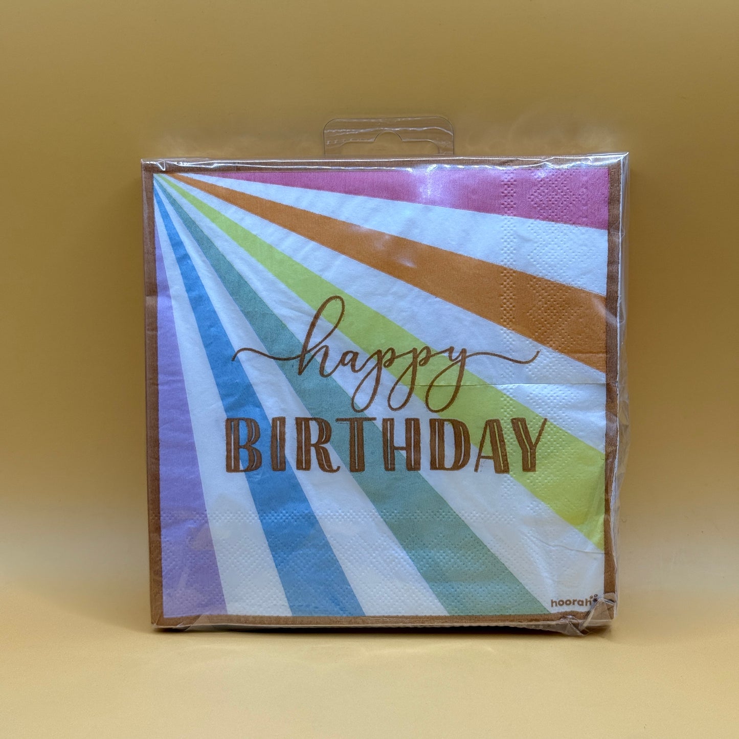 Hoorah Happy Birthday Rainbow Party Napkins 25 Pack