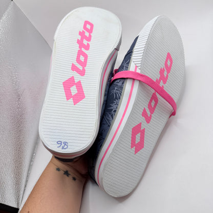 Lotto Canvas Floral Sneakers with Pink Laces - Size 42