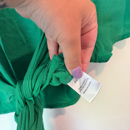 Dotti Tie Front Crop Top – Green – Size 14