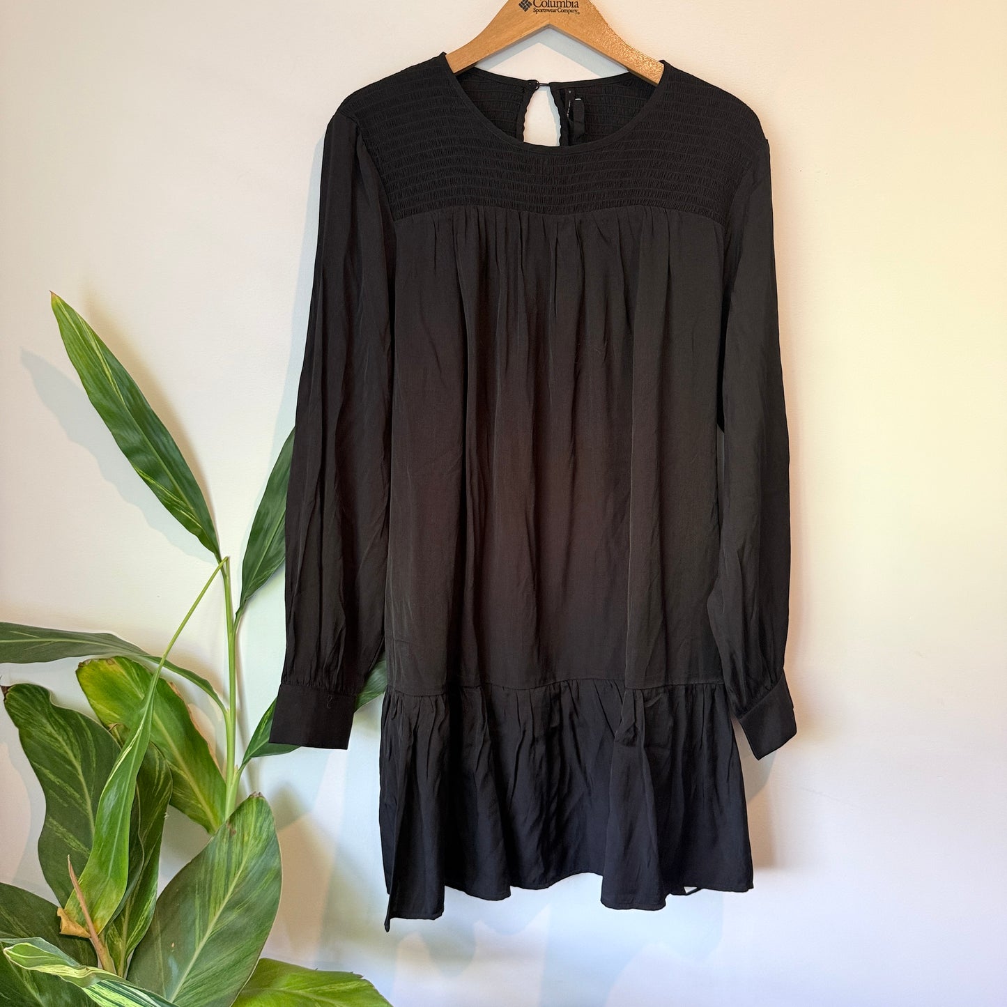 Staple the Label Smocked Long Sleeve Dress Black - Size 12