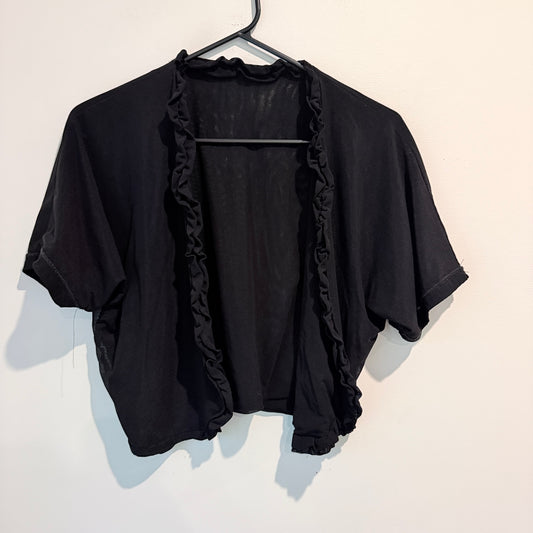Brand Unknown Size U/Arm to U/Arm 54cm Short-Sleeve Open Ruffle Bolero