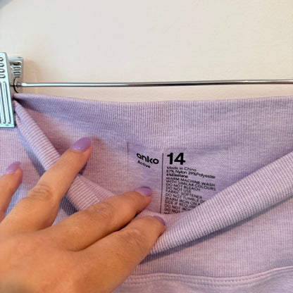 Anko Active Seamless Scrunch Bum Leggings Lilac - Size 14
