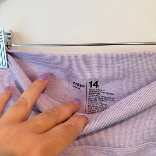 Anko Active Seamless Scrunch Bum Leggings Lilac - Size 14