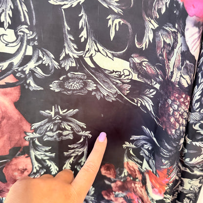 Max Floral Baroque Print Tunic Black/Pink - Size 14