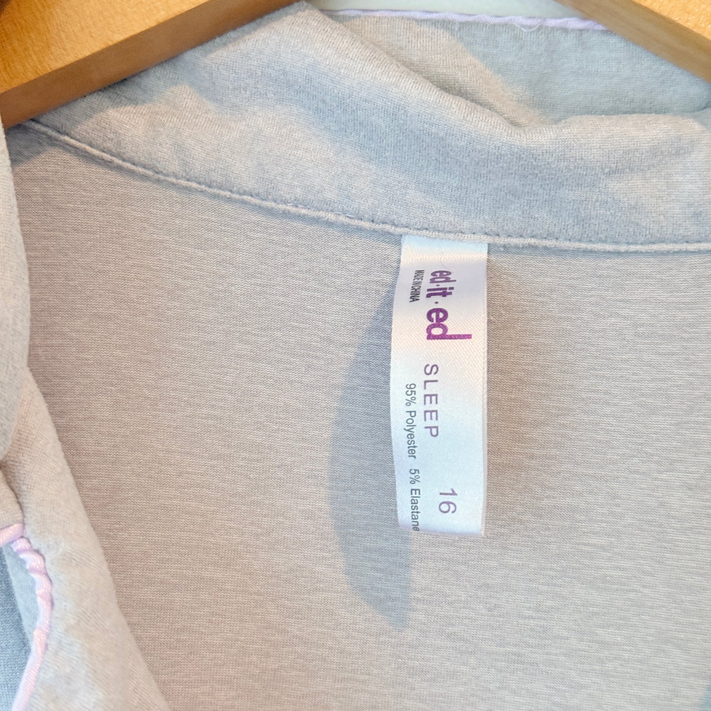 Ed.it.ed Button Up Pyjama Top Grey - Size 16