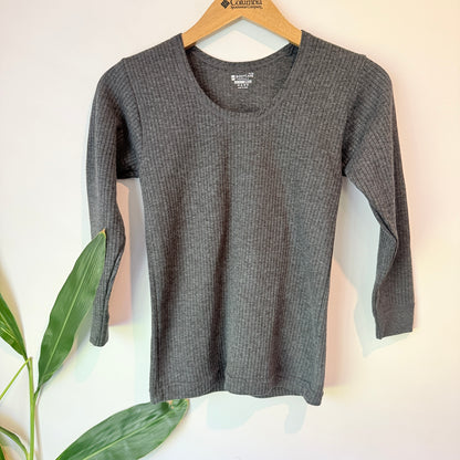 Bodycare Thermals Ribbed Long Sleeve Top – Grey - 36cm U/Arm