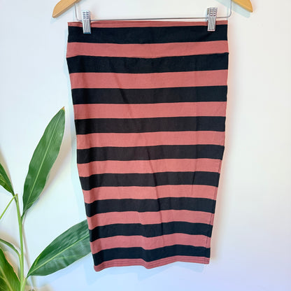 Cotton On Womens Striped Tube Skirt Rust Black - Size M