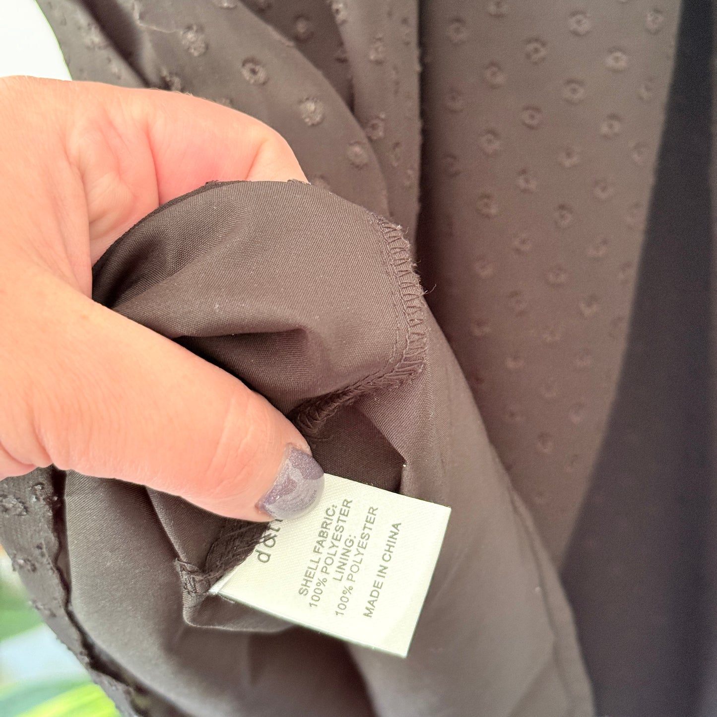 Dotti 12 Black Ruched Mini Dress Swiss Dots Ruffled Trim